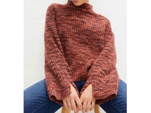 B.P.C sweter ze stójką brązowy melanż ^48/50