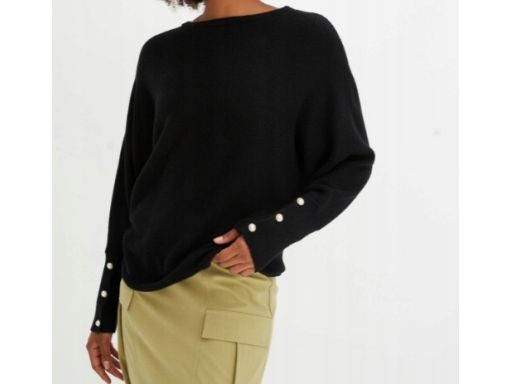 B.P.C dzianinowy czarny sweterek z wiskozy r.40/42