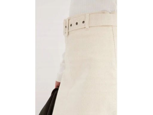 B.P.C sztruksowa spódnica śmietankowa mini 42.