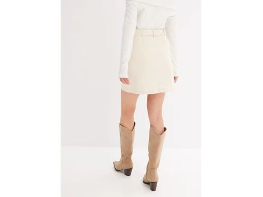 B.P.C sztruksowa spódnica śmietankowa mini 42.