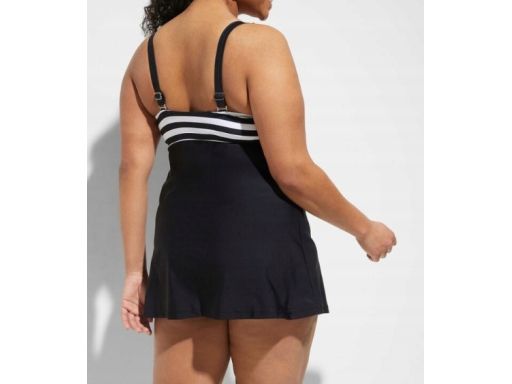 B.P.C tankini czarno-białe w paski z figami z wysokim stanem r.50