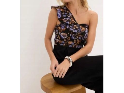 B.P.C kombinezon czarny z kolorową, asymetryczną górą 42.