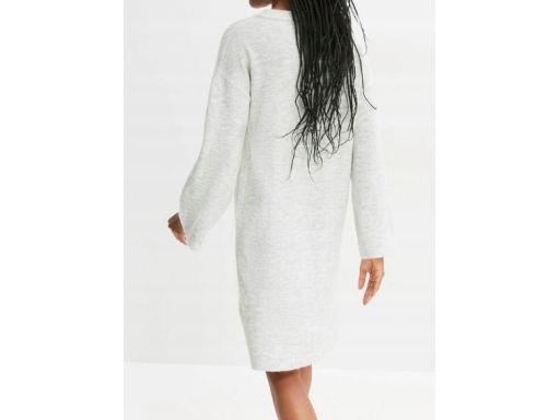 B.P.C dzianinowa sukienka prosta szara melanż ^40/42