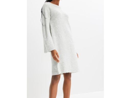 B.P.C dzianinowa sukienka prosta szara melanż ^40/42
