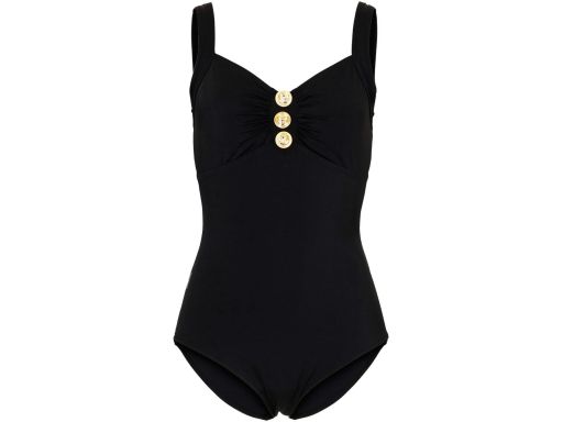 B.P.C czarny kostium jednoczęściowy ze złotymi guzikami ^42(80B)