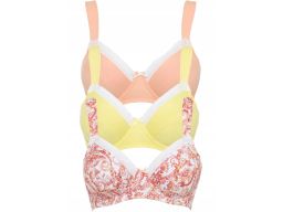 B.P.C 3-pak biustonosz miękki na fiszbinach z koronką 90C