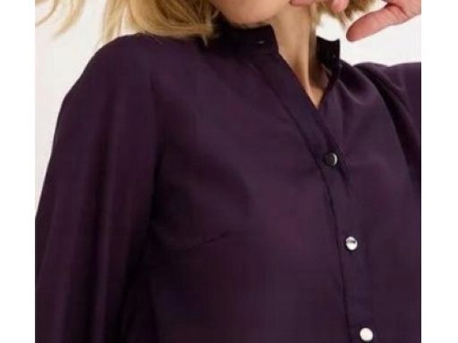 B.P.C fioletowa szyfonowa bluzka koszulowa z krawatką 52.
