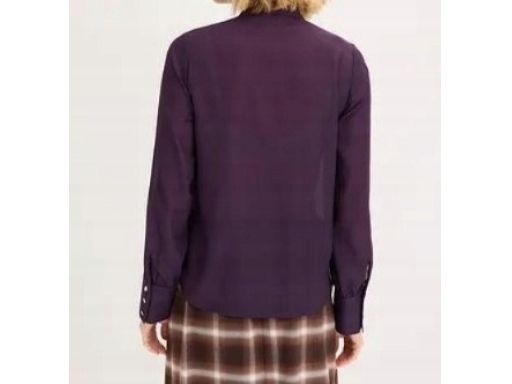 B.P.C fioletowa szyfonowa bluzka koszulowa z krawatką 52.