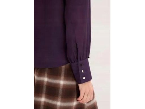 B.P.C fioletowa szyfonowa bluzka koszulowa z krawatką 52.