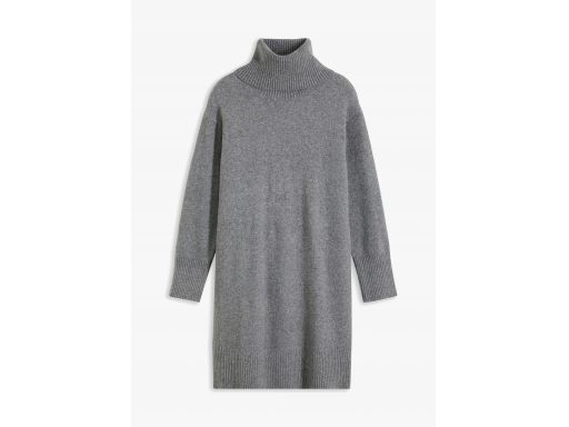 B.P.C sukienka dzianinowa z wywijanym golfem szara 40/42.