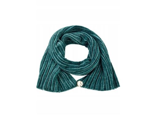 B.P.C szalik nowoczesny prążkowany butelkowa zieleń z guzikiem ^one si