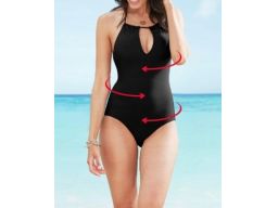 B.P.C czarny kostium kąpielowy z wiązaniem na szyi 46