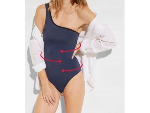 B.P.C kostium jednoczęściowy asymetryczny granatowy 46.