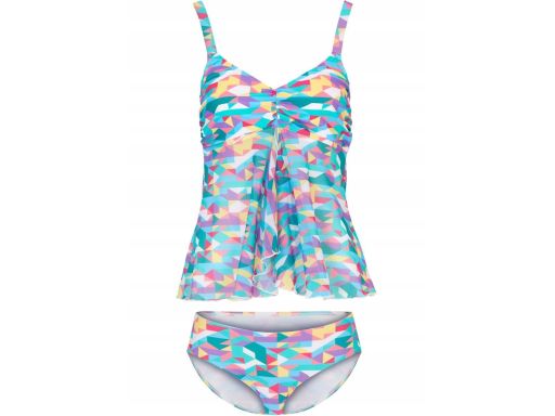 B.P.C tankini siateczkowe kolorowe we wzory na fiszbinach z figami 48(