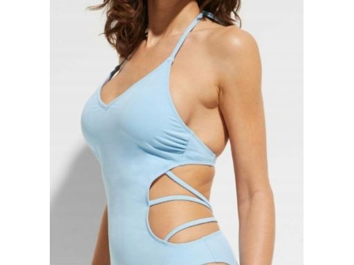 B.P.C kostium kąpielowy monokini niebieski z ozdobnymi paskami r.38