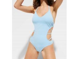 B.P.C kostium kąpielowy monokini niebieski z ozdobnymi paskami r.38