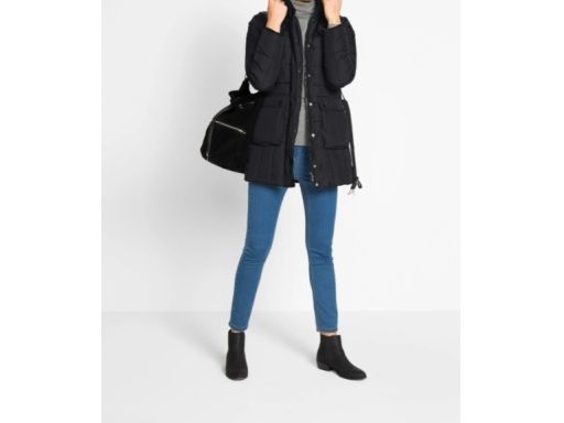B.P.C kurtka czarna pikowana dłuższa z kapturem 54.