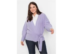 B.P.C Sweter koprtowy fioletowy z wiązaniem ^48/50