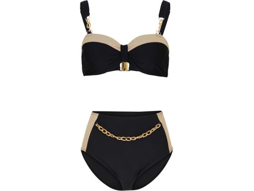 B.P.C. bikini czarno-złote z łańcuszkiem z figami maxi Premium 44 (85E