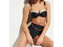 B.P.C. bikini czarno-złote z łańcuszkiem z figami maxi Premium 44 (85E
