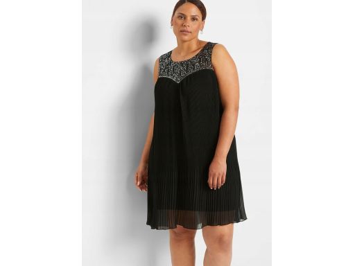 B.P.C sukienka plisowana cekiny koraliki r.40