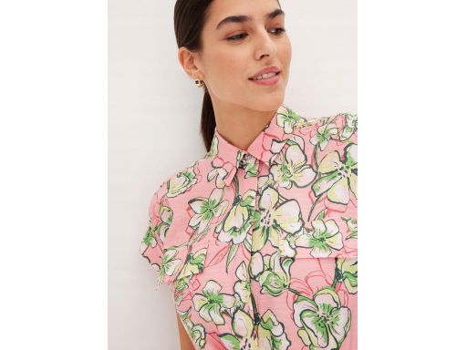 B.P.C kombinezon kolorowy w kwiaty z kołnierzykiem 34.