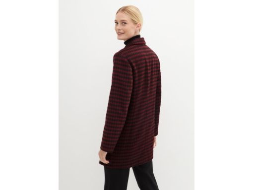 B.P.C płaszcz damski w pepitkę czarno-czerwony r.42