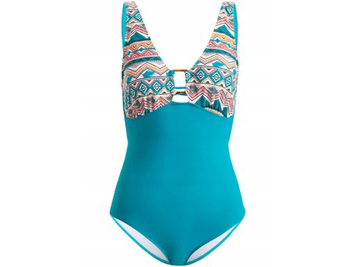 B.P.C kostium jednoczęściowy zielony z kolorowym nadrukiem 40.