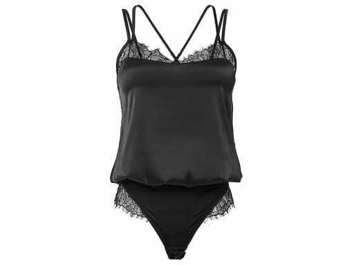 B.P.C. body czarne ze stringami i koronką r.40/42