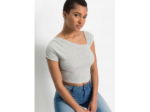 B.P.C szary krótki top asymetryczny 40/42.