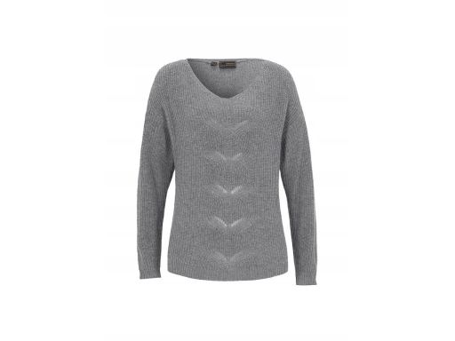 B.P.C sweter szary w serek z domieszką wełny ^36/38