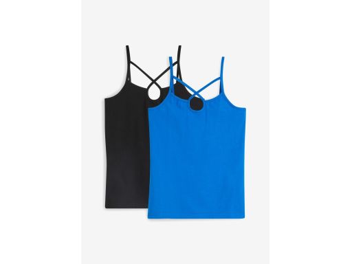 B.P.C 2-pak bawełnianych topów dekoracyjne paski czarny niebieski ^44/