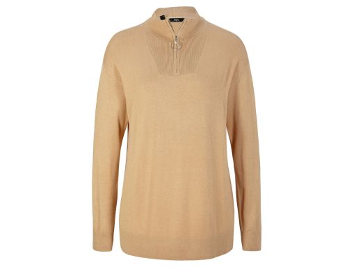 B.P.C bluzka dzianinowa ze stójką beżowa 36/38.