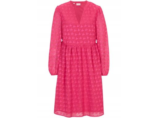 B.P.C pomarańczowa sukienka z falbankami bawełna midi ^50