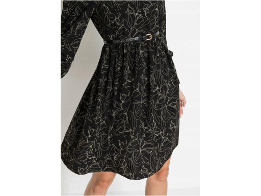 B.P.C. czarna sukienka we wzory r.34