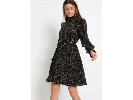 B.P.C. czarna sukienka we wzory r.34