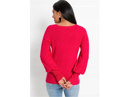 B,P.C sweterek z balonowymi rękawami czerwień granatu r.36/38