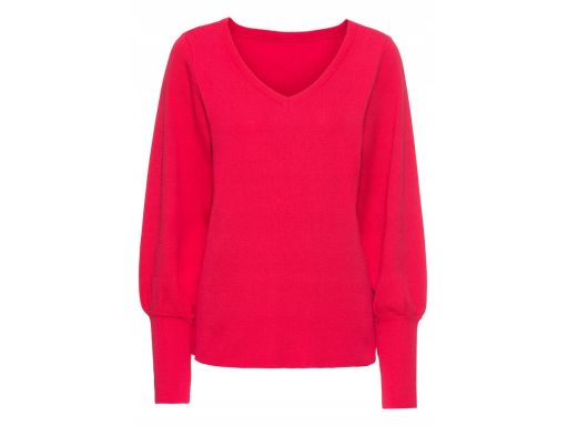 B,P.C sweterek z balonowymi rękawami czerwień granatu r.36/38