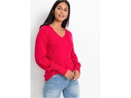 B,P.C sweterek z balonowymi rękawami czerwień granatu r.36/38