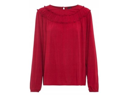 B.P.C czerwona bluzka z marszczeniami r.34