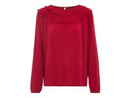 B.P.C czerwona bluzka z marszczeniami r.34