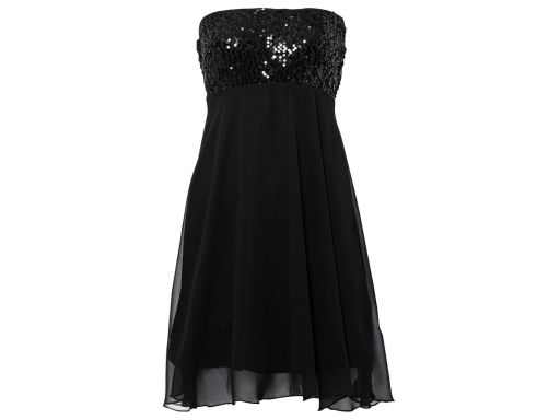 B.P.C czarna sukienka z cekinami szyfonowa ^36/38