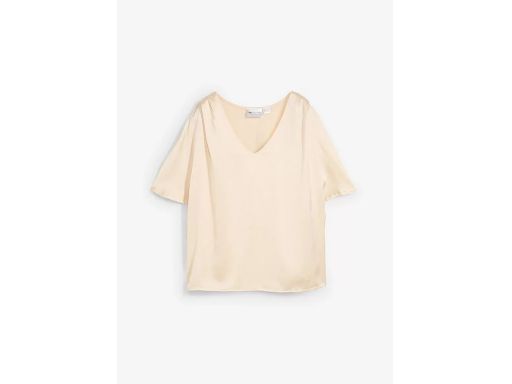 B.P.C satynowa beżowa bluzka z krótkim rękawem 52/54.