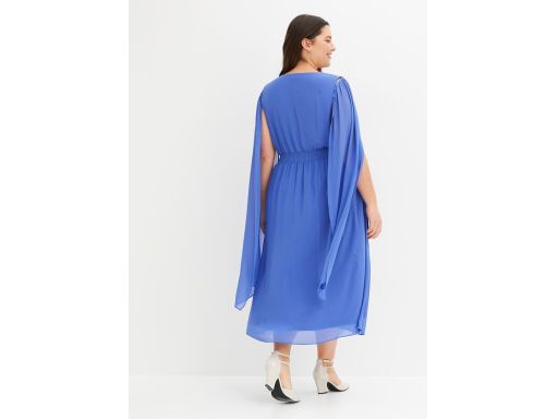 B.P.C chabrowa sukienka szyfonowa z odpinanymi rękawami 40.