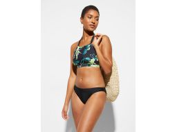 B.P.C czarne bikini biustonosz bustier w kwiaty^36