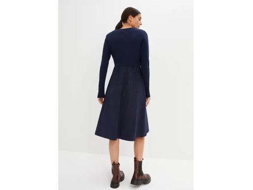 B.P.C modna sukienka granatowa dzianinowa góra r.46