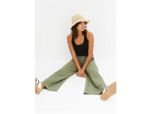 B.P.C spodnie elastyczne zielone szerokie wide leg ^44