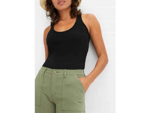 B.P.C spodnie elastyczne zielone szerokie wide leg ^44