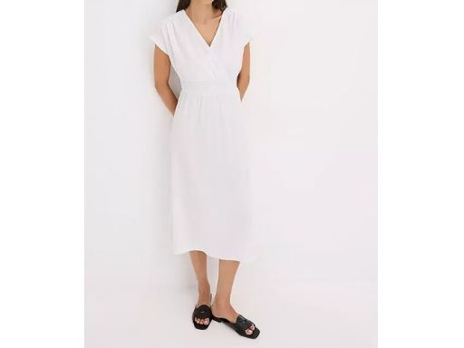 B.P.C midi sukienka biała krepowana r.48/50