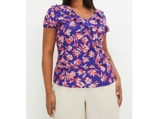 B.P.C bluzka z nadrukiem i falbankami r.36